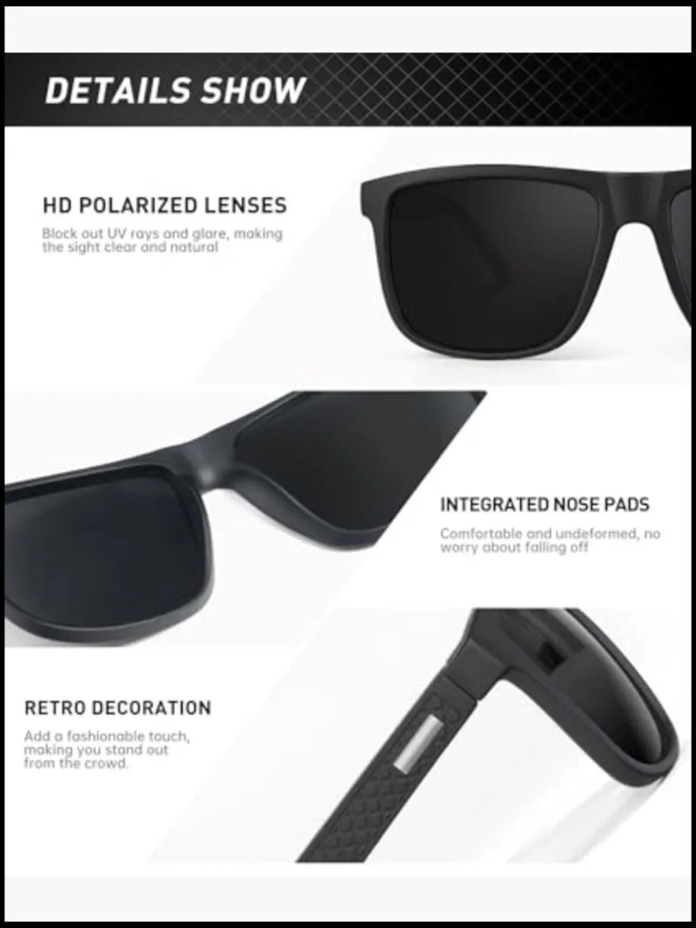 Polarized Sunglasses with UV400 Protection for Driving Fishing Golf